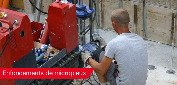 Enfoncements de micropieux